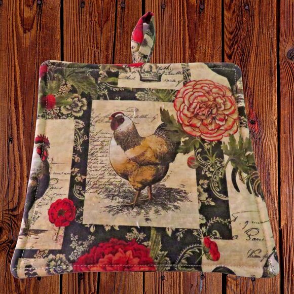 Handmade Other - Handmade Potholder, Chickens